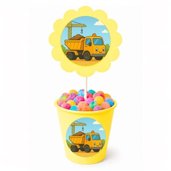Centro de Mesa Flor Personalizado Caminhão Caçamba