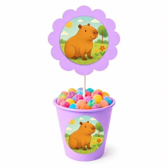 Centro de Mesa Flor Personalizado Capivara