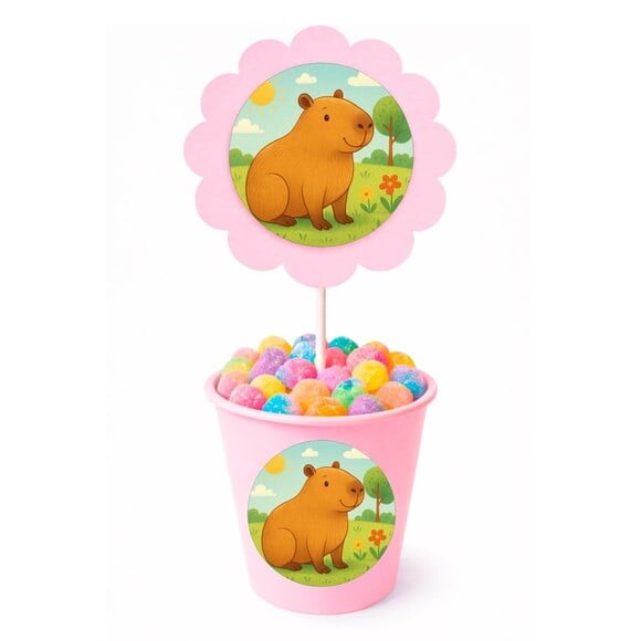 Centro de Mesa Flor Personalizado Capivara