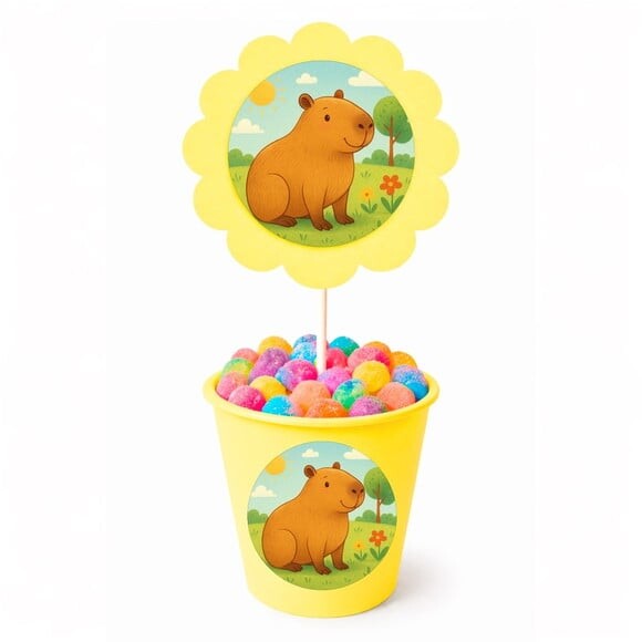 Centro de Mesa Flor Personalizado Capivara