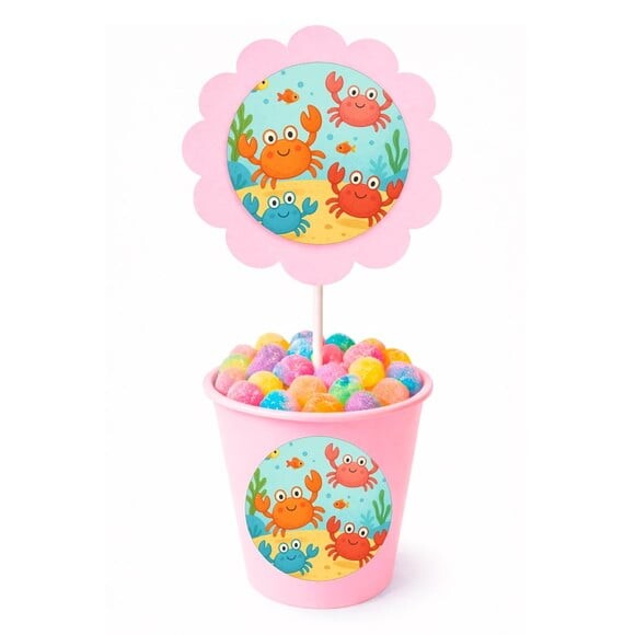 Centro de Mesa Flor Personalizado Caranguejinhos