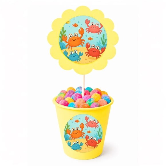 Centro de Mesa Flor Personalizado Caranguejinhos