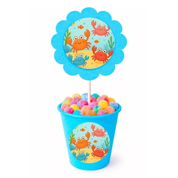 Centro de Mesa Flor Personalizado Caranguejinhos