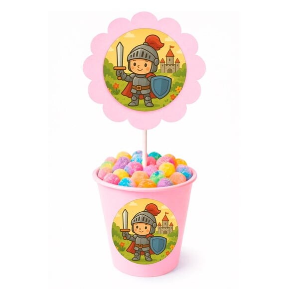 Centro de Mesa Flor Personalizado Cavaleiro Medieval