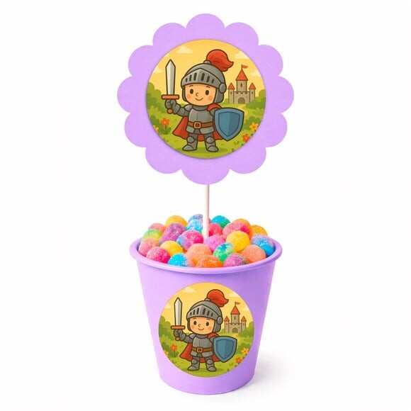 Centro de Mesa Flor Personalizado Cavaleiro Medieval