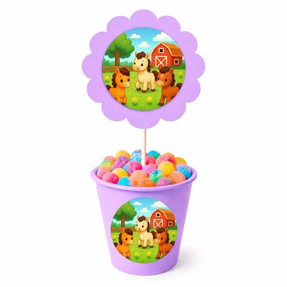Centro de Mesa Flor Personalizado Cavalinhos