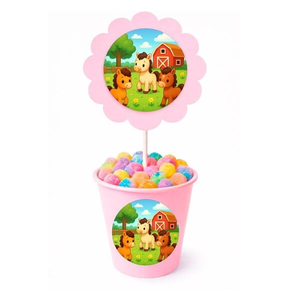 Centro de Mesa Flor Personalizado Cavalinhos