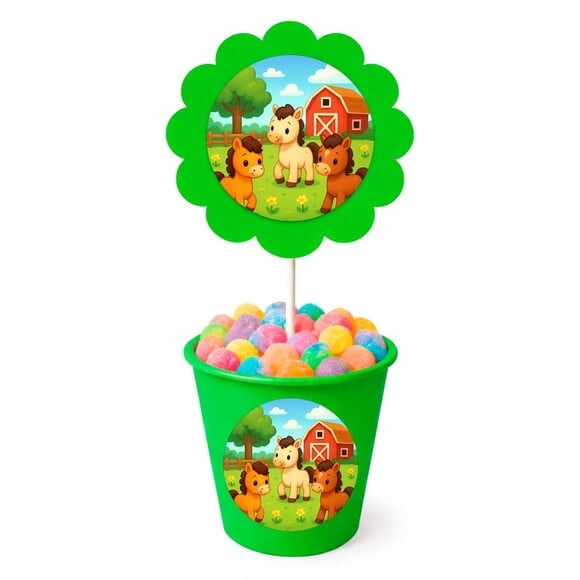Centro de Mesa Flor Personalizado Cavalinhos
