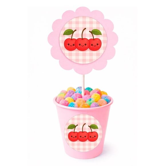 Centro de Mesa Flor Personalizado Cerejinha