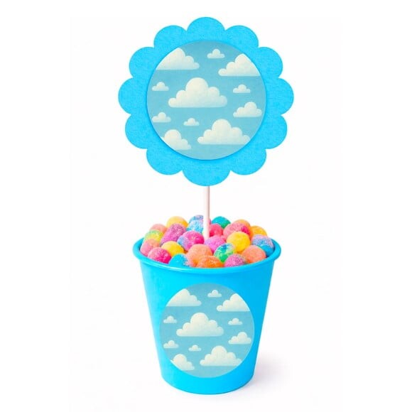 Centro de Mesa Flor Personalizado Céu Azul