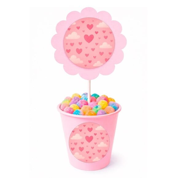 Centro de Mesa Flor Personalizado Céu Rosa