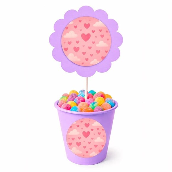 Centro de Mesa Flor Personalizado Céu Rosa