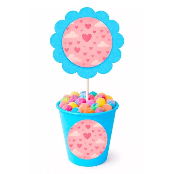 Centro de Mesa Flor Personalizado Céu Rosa