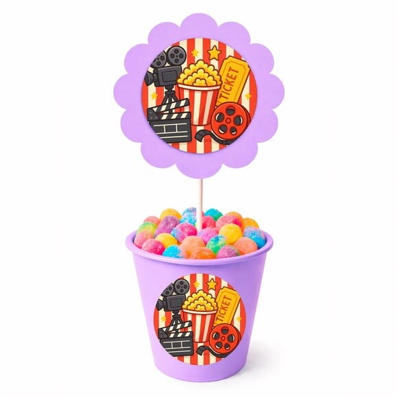 Centro de Mesa Flor Personalizado Cinema