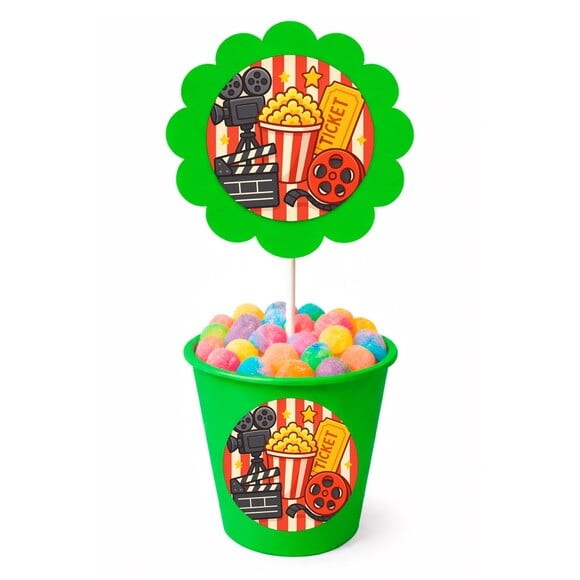 Centro de Mesa Flor Personalizado Cinema