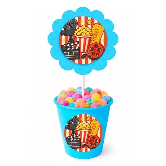 Centro de Mesa Flor Personalizado Cinema
