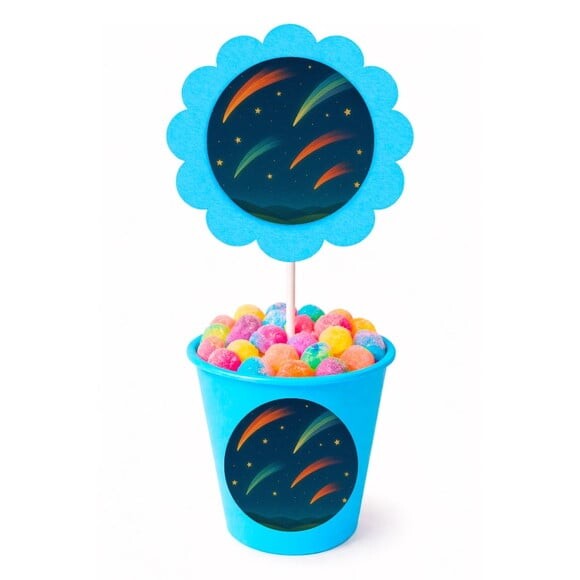 Centro de Mesa Flor Personalizado Cometas