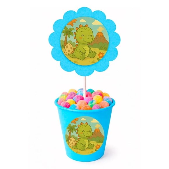 Centro de Mesa Flor Personalizado Dinossauro Baby
