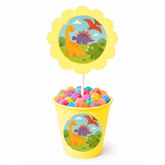 Centro de Mesa Flor Personalizado Dinossauros