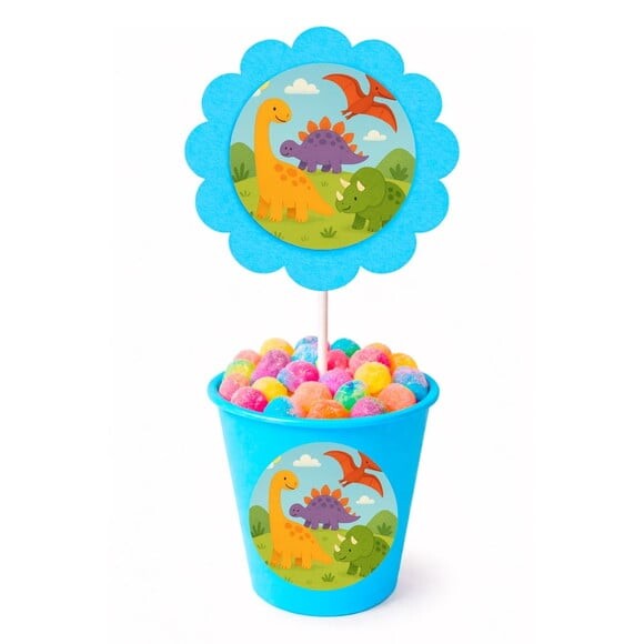 Centro de Mesa Flor Personalizado Dinossauros