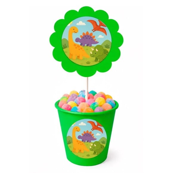Centro de Mesa Flor Personalizado Dinossauros
