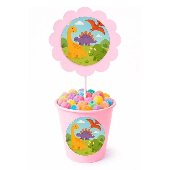 Centro de Mesa Flor Personalizado Dinossauros
