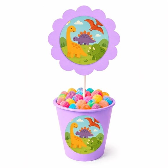 Centro de Mesa Flor Personalizado Dinossauros
