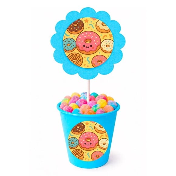 Centro de Mesa Flor Personalizado Donuts
