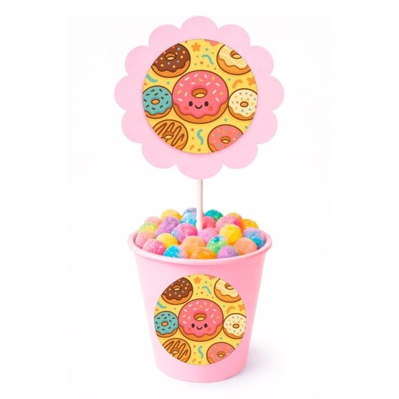 Centro de Mesa Flor Personalizado Donuts