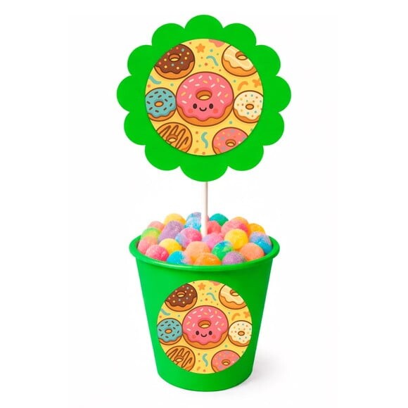 Centro de Mesa Flor Personalizado Donuts