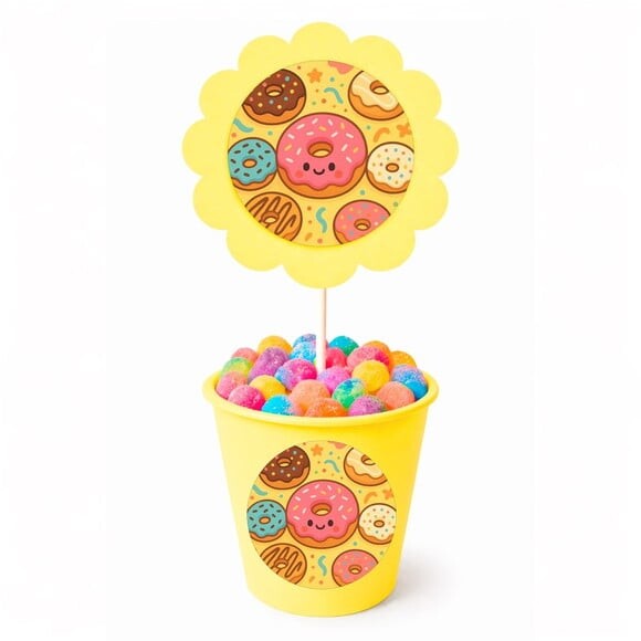 Centro de Mesa Flor Personalizado Donuts
