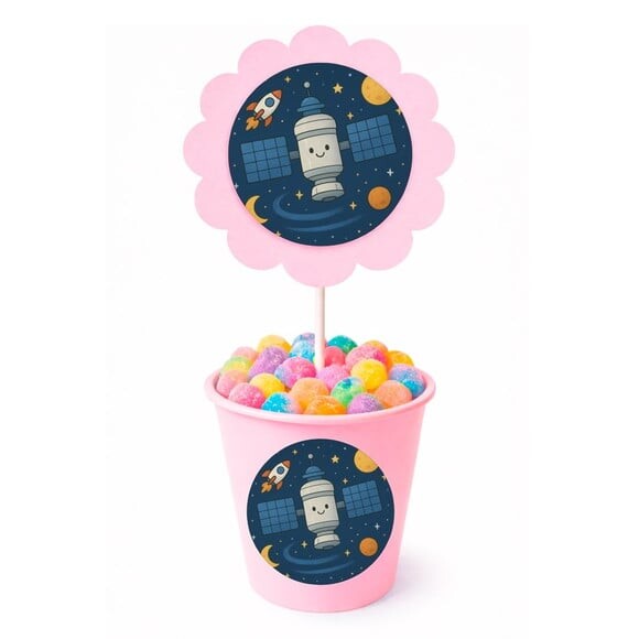 Centro de Mesa Flor Personalizado Estação Espacial