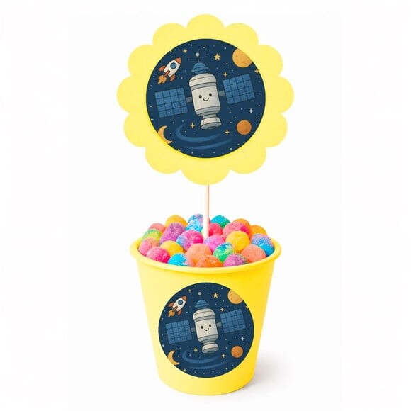 Centro de Mesa Flor Personalizado Estação Espacial