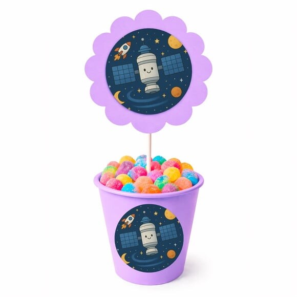 Centro de Mesa Flor Personalizado Estação Espacial