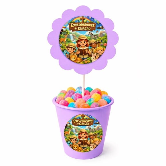 Centro de Mesa Flor Personalizado Exploradores Criação