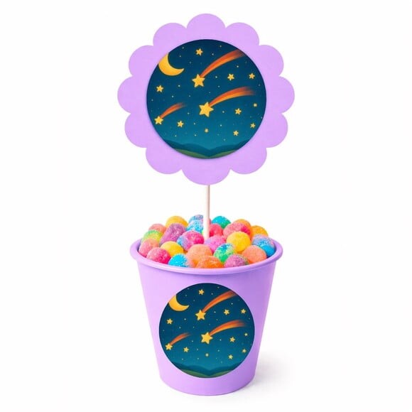 Centro de Mesa Flor Personalizado Estrelas Cadentes