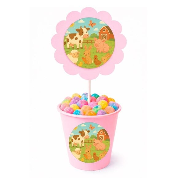 Centro de Mesa Flor Personalizado Fazendinha