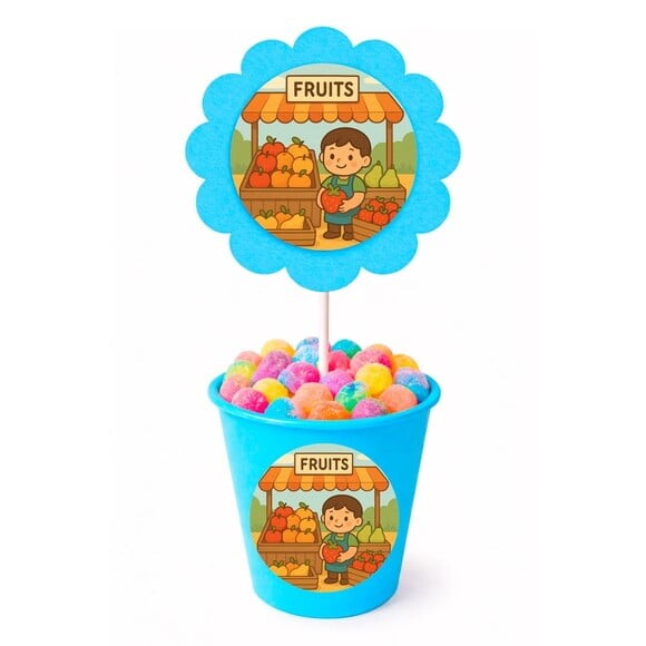 Centro de Mesa Flor Personalizado Feira de Frutas
