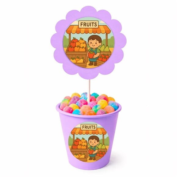 Centro de Mesa Flor Personalizado Feira de Frutas