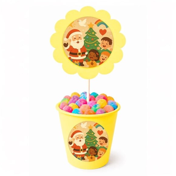 Centro de Mesa Flor Personalizado Feliz Natal