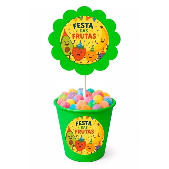 Centro de Mesa Flor Personalizado Festa das Frutas