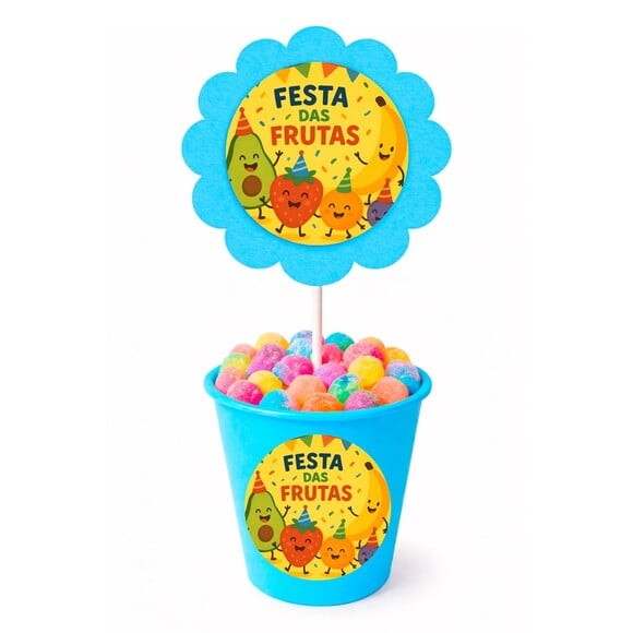 Centro de Mesa Flor Personalizado Festa das Frutas