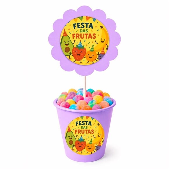 Centro de Mesa Flor Personalizado Festa das Frutas