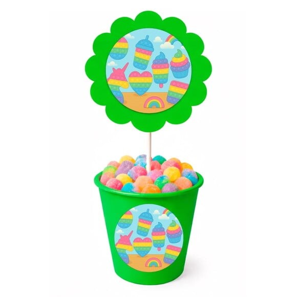 Centro de Mesa Flor Personalizado Fidget Toys