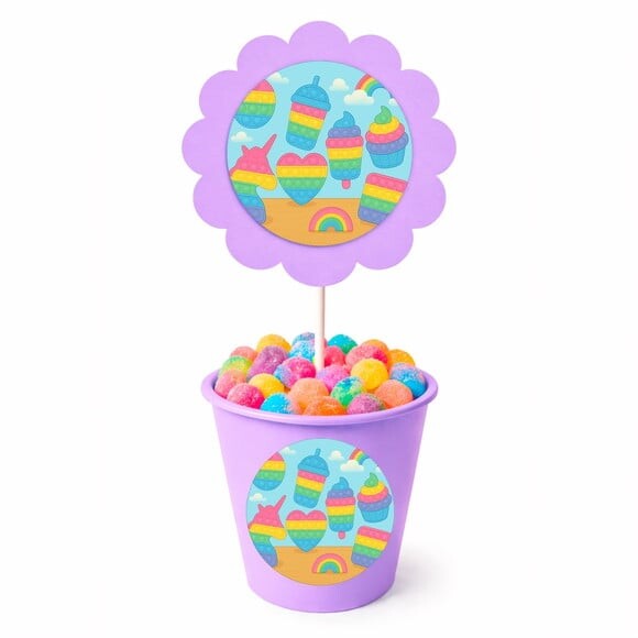Centro de Mesa Flor Personalizado Fidget Toys