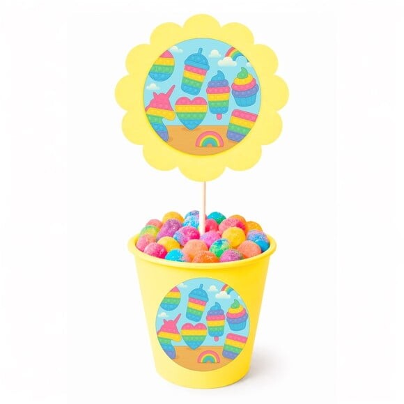Centro de Mesa Flor Personalizado Fidget Toys