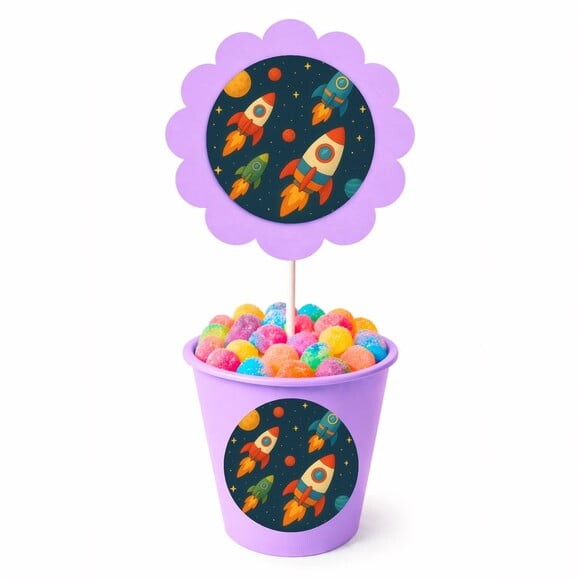 Centro de Mesa Flor Personalizado Foguetes