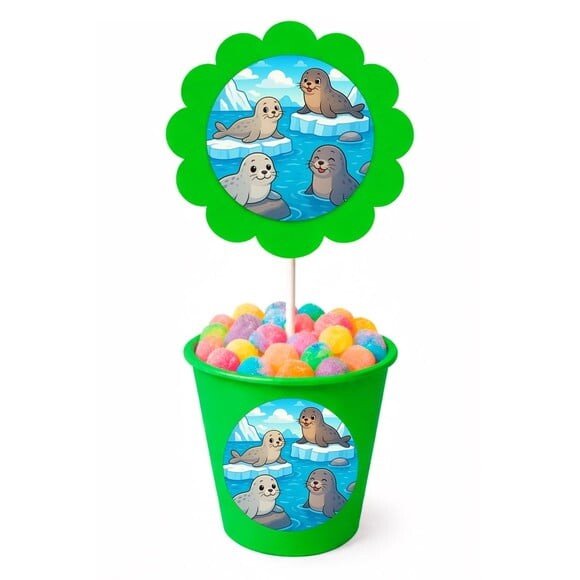 Centro de Mesa Flor Personalizado Focas