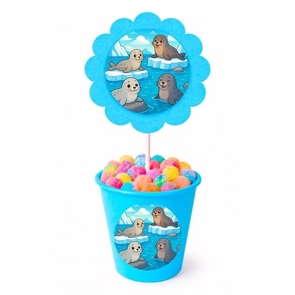 Centro de Mesa Flor Personalizado Focas