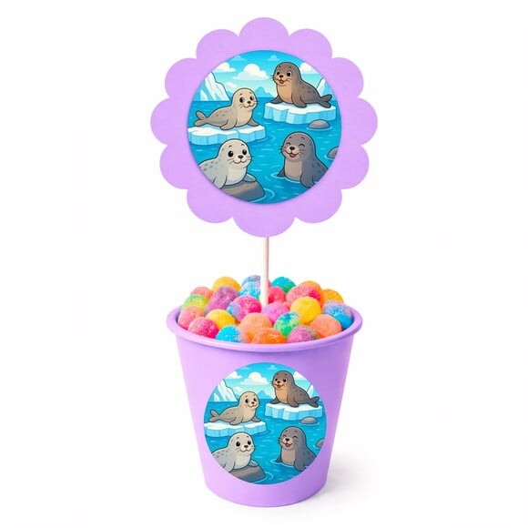 Centro de Mesa Flor Personalizado Focas
